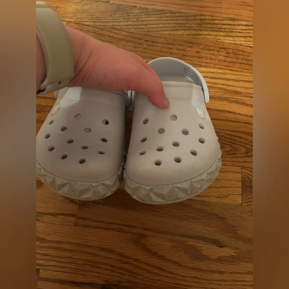Crocs Kids Sz 2 Light Blue Crocs Sandals/Shoes W/ Sparkly Detail